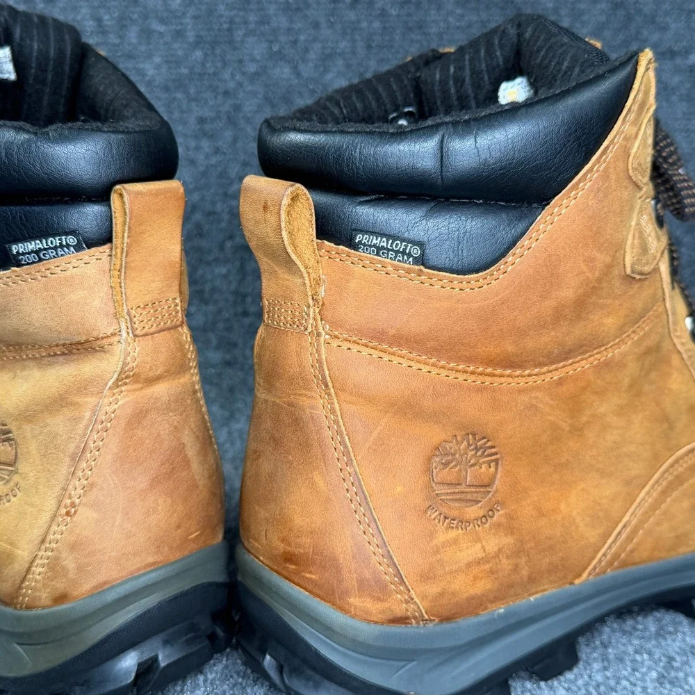 Timberland Premium Waterproof Boots Men's 15 Brown Leather Lace Up Work Hiking